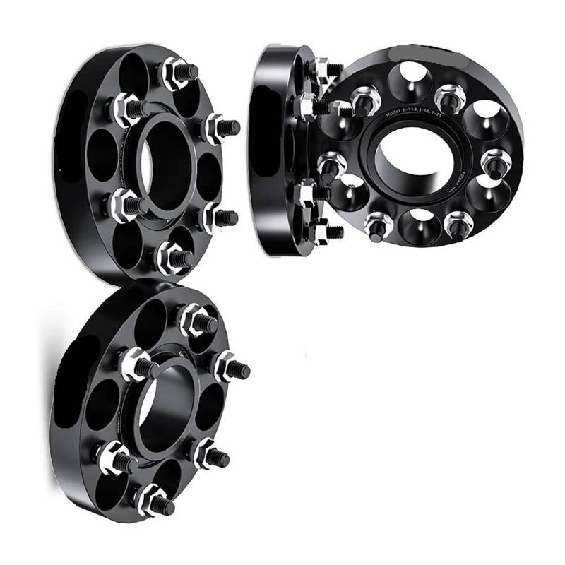 WheelSpacers 2/4 Stück 30/35/38 mm PCD 6 x 139,7 CB 93,1 mm Spurverbreiterungen Adapter 6 Ösen für Ranger M12 x 1,5 Spürverbreiterungsatz(4Pcs Black 38mm) von YSQOFJDFJ