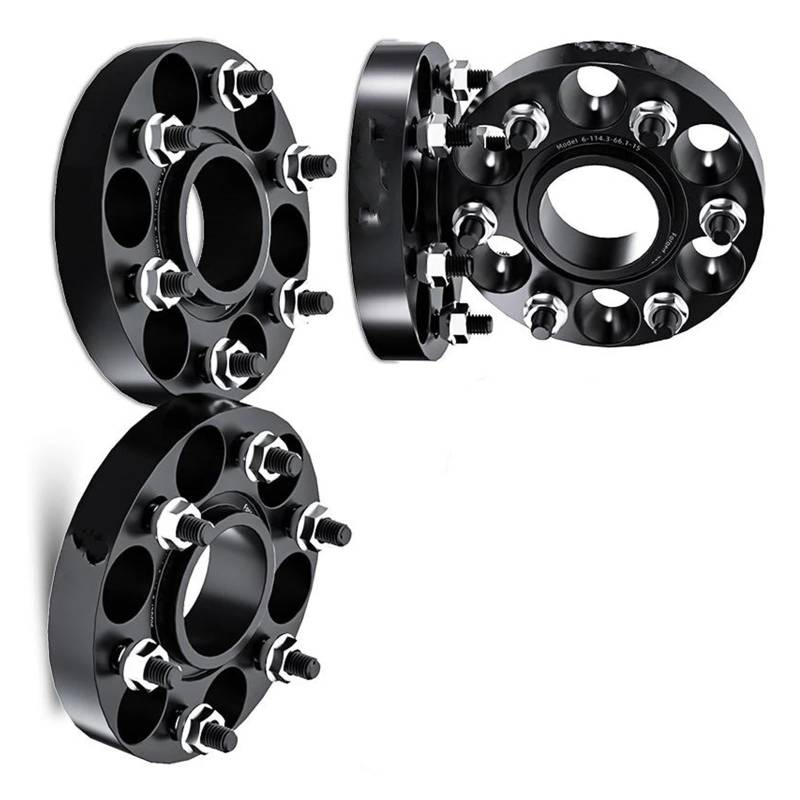 WheelSpacers 2/4 stück 30/35/38mm PCD 6X 139,7 CB 93,1mm Spurverbreiterungen Adapter 6 Lug Für Ranger M12x 1,5 Spürverbreiterungsatz(4Pcs Black 38mm) von YSQOFJDFJ