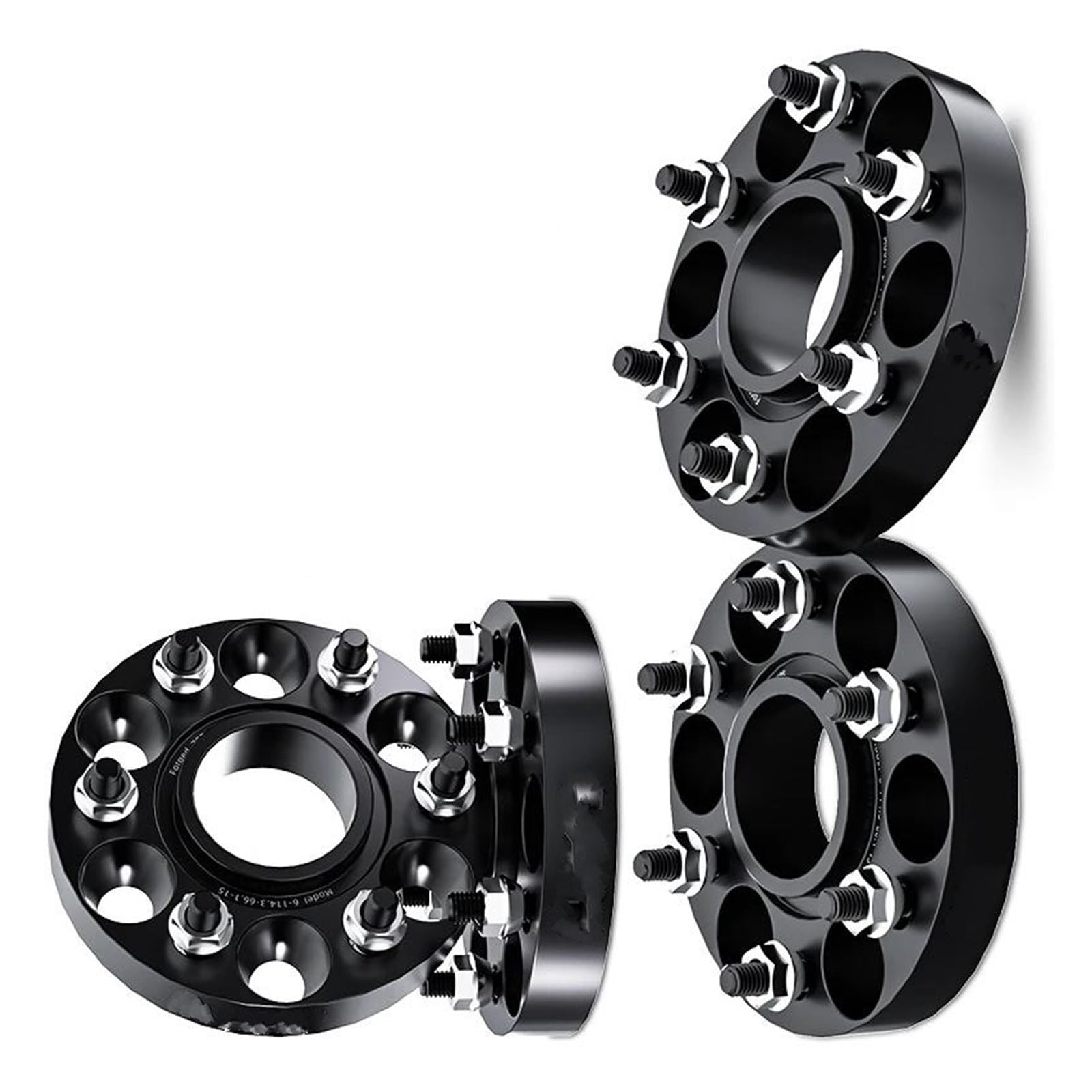 WheelSpacers 2/4 stück 30/35/38mm PCD 6X 139,7 CB 93,1mm Spurverbreiterungen Adapter 6 Lug für Ford M12x 1,5 Spürverbreiterungsatz(4Pcs Black 35mm) von YSQOFJDFJ