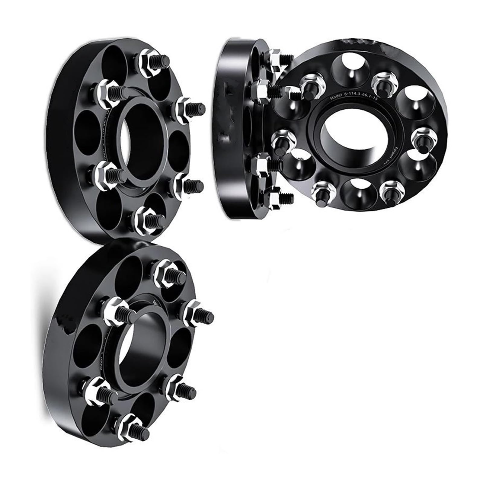 WheelSpacers 2/4 stück 30/35/38mm PCD 6X 139,7 CB 93,1mm Spurverbreiterungen Adapter 6 Lug für Mazda BT 50 2009-2019 M12x 1,5 Spürverbreiterungsatz(4Pcs Black 35mm) von YSQOFJDFJ