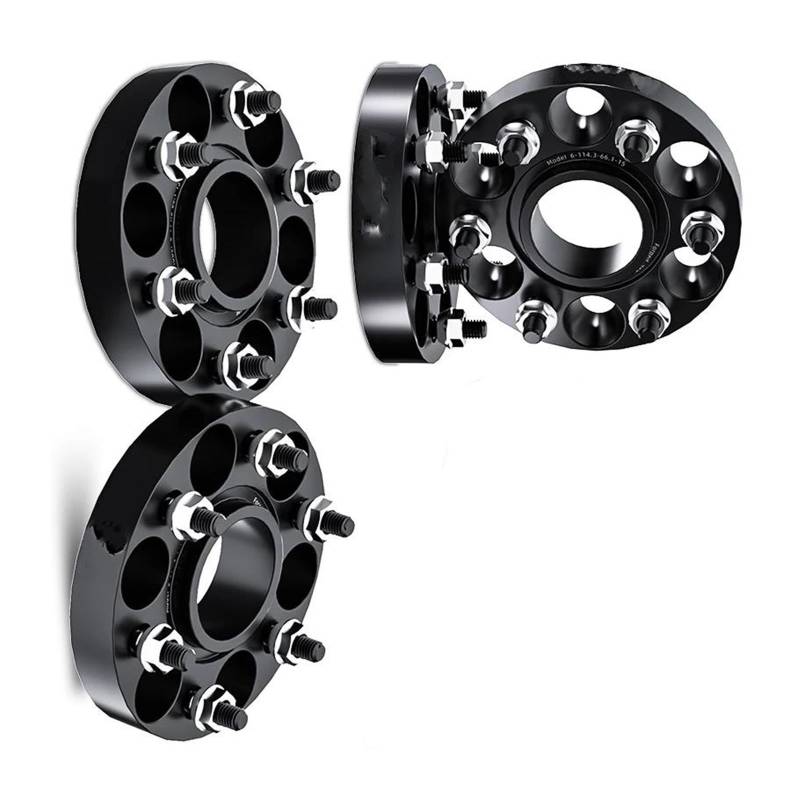 WheelSpacers 2/4 stück 30/35/38mm PCD 6X 139,7 CB 93,1mm Spurverbreiterungen Adapter 6 Lug für Mazda BT 50 2009-2019 M12x 1,5 Spürverbreiterungsatz(4Pcs Black 35mm) von YSQOFJDFJ