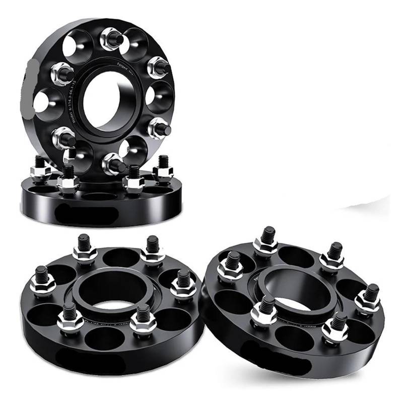 WheelSpacers 2/4 stück 30/35/38mm PCD 6x139,7 CB 93,1mm Spurverbreiterungen Adapter 6 Lug Für Ford M12x1,5 Spürverbreiterungsatz(4Pcs Black 30mm) von YSQOFJDFJ