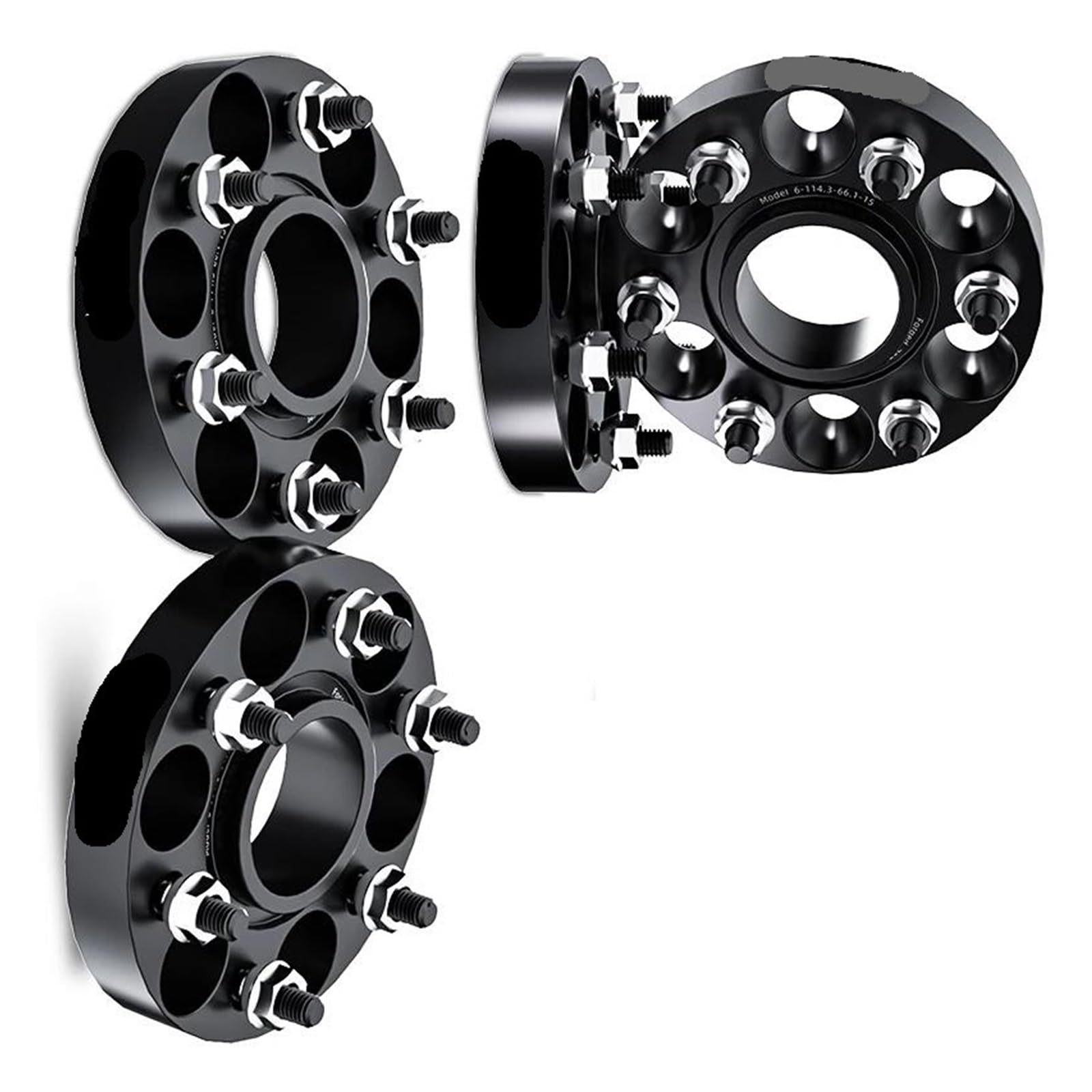 WheelSpacers 2/4 stück 30/35/38mm PCD 6x139,7 CB 93,1mm Spurverbreiterungen Adapter 6 Lug Für Ford M12x1,5 Spürverbreiterungsatz(4Pcs Black 35mm) von YSQOFJDFJ