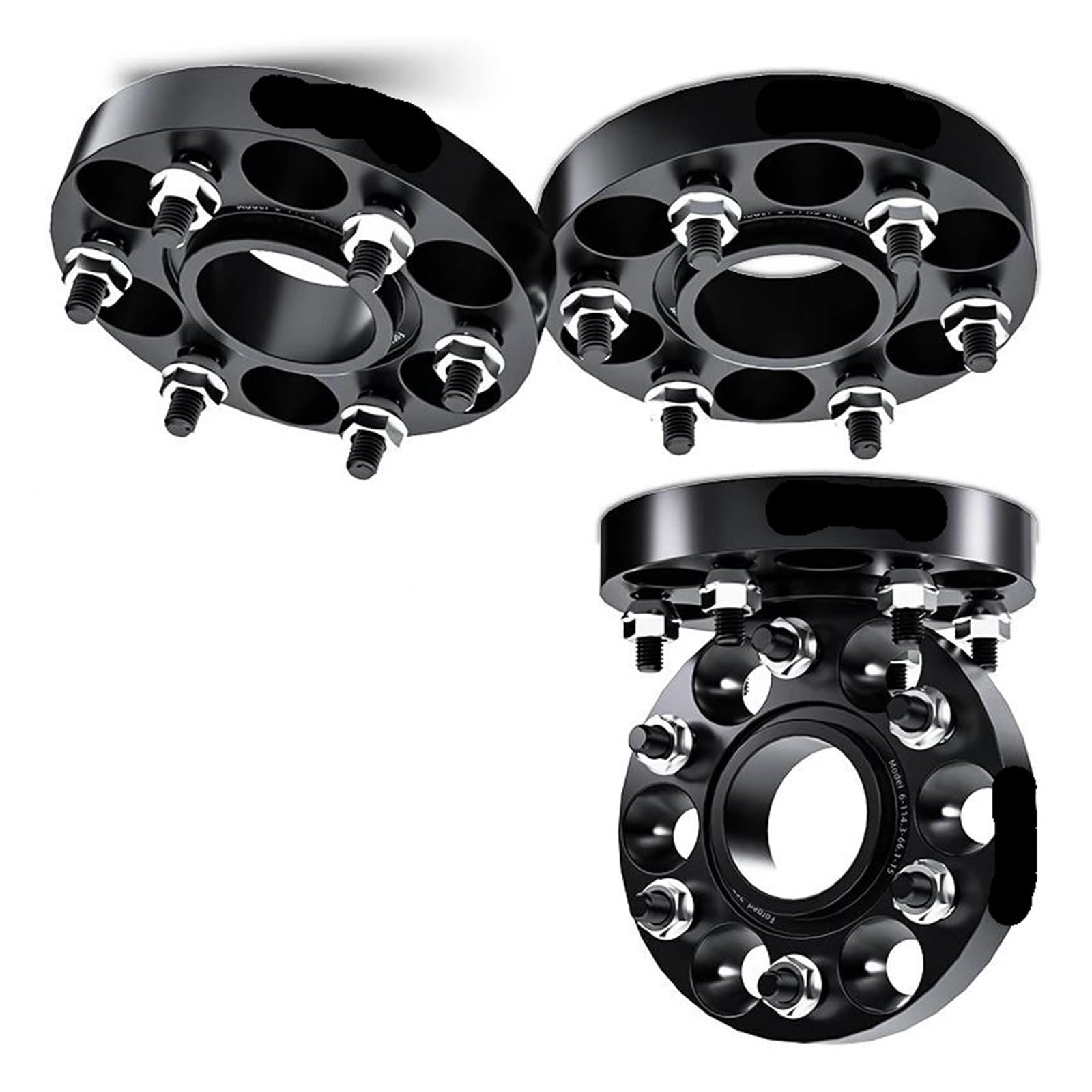 WheelSpacers 2/4 stück 30/35/38mm PCD 6x139,7 CB 93,1mm Spurverbreiterungen Adapter 6 Lug Für Ford M12x1,5 Spürverbreiterungsatz(4Pcs Black 38mm) von YSQOFJDFJ