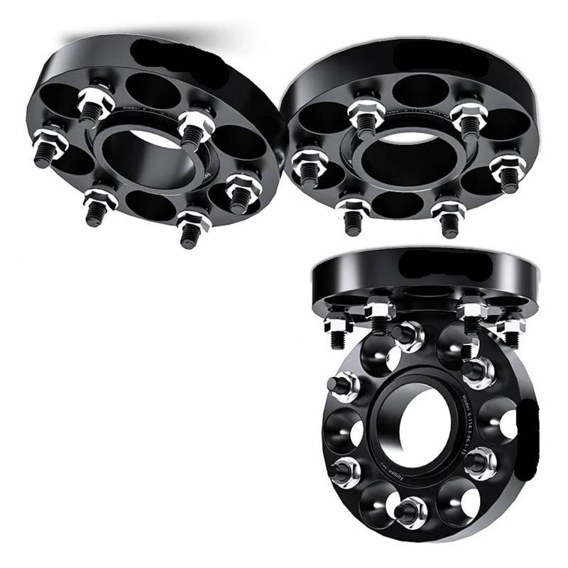 WheelSpacers 2/4 stück 30/35/38mm PCD 6x139,7 CB 93,1mm Spurverbreiterungen Adapter 6 Lug Für Ford M12x1,5 Spürverbreiterungsatz(4Pcs Black 38mm) von YSQOFJDFJ