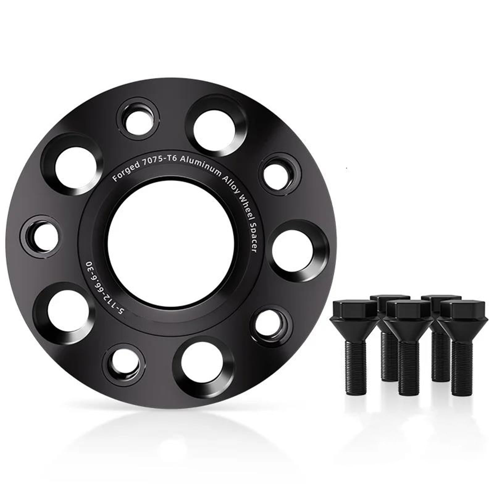 WheelSpacers 2/4 stücke 5x112 CB 57,1 M14 * 1,5 Hub Centric Schwarz Geschmiedet Rad Spacer Für Tiguan Flansch Plate15/20/25/30mm Spürverbreiterungsatz(4pcs 30mm) von YSQOFJDFJ