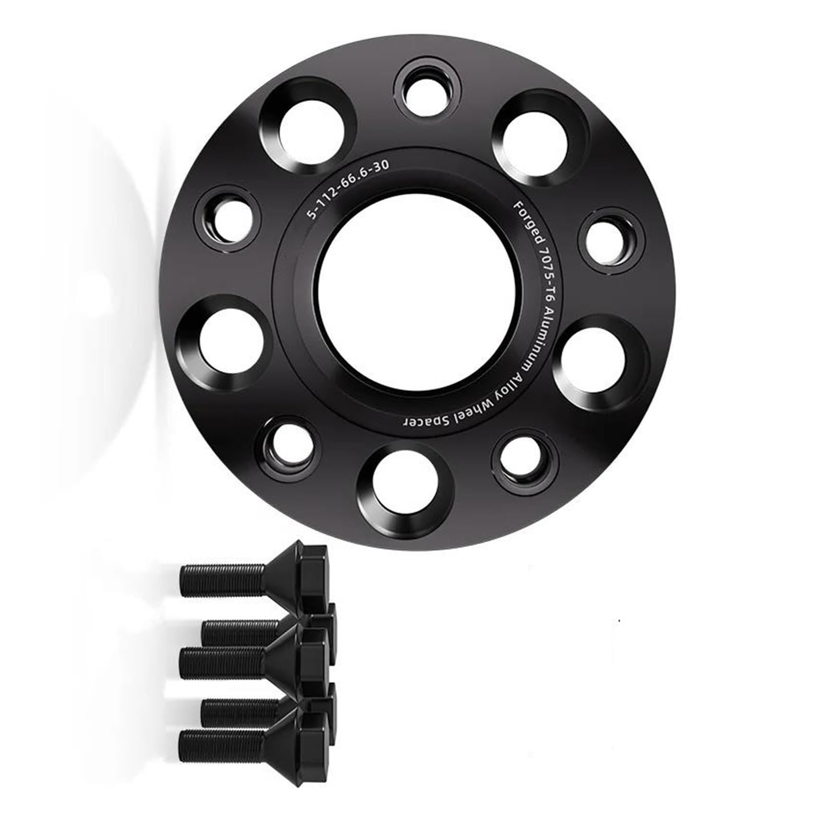 WheelSpacers 2/4 stücke 5x112 CB 57,1 M14 * 1,5 Hub Centric Schwarz Geschmiedet Rad Spacer Für Tiguan Flansch Platte 15/20/25/30mm Spürverbreiterungsatz(4pcs 30mm) von YSQOFJDFJ