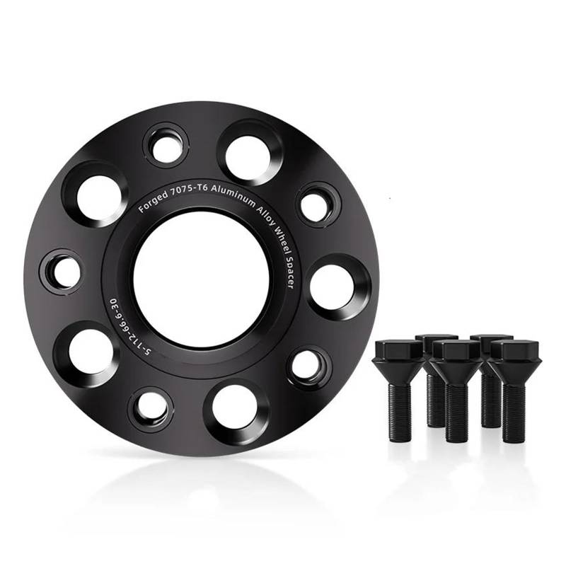 WheelSpacers 2/4 stücke 5x112 CB 57,1 M14 * 1,5 Hub Centric Schwarz Geschmiedet Rad Spacer Für VW Flansch Plate15/20/25/30mm Spürverbreiterungsatz(4pcs 35mm) von YSQOFJDFJ