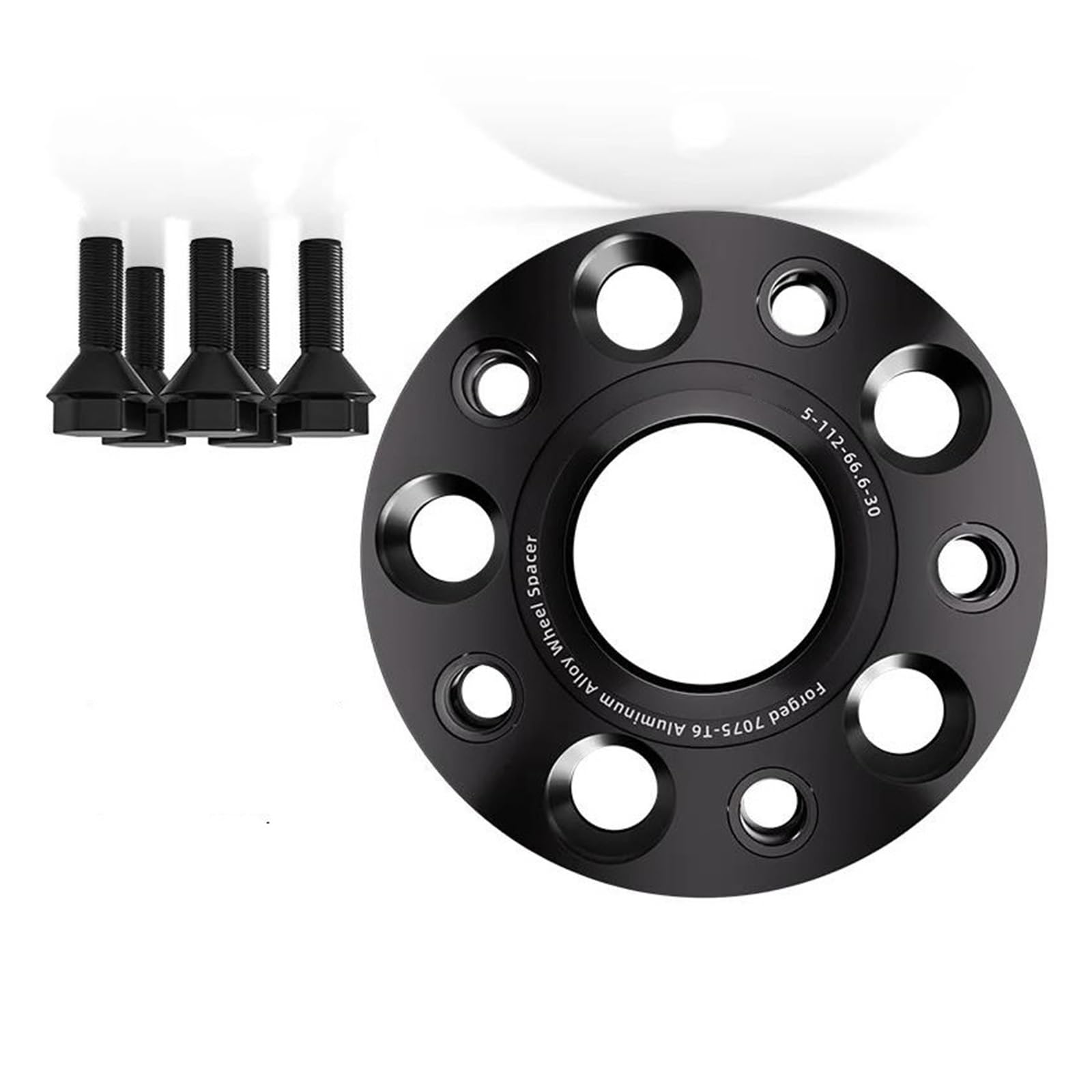 WheelSpacers 2/4 stücke 5x112 CB 57,1 M14 * 1,5 Hub Centric Schwarz Geschmiedet Rad Spacer Für VW Flansch Platte 15/20/25/30mm Spürverbreiterungsatz(4pcs 35mm) von YSQOFJDFJ