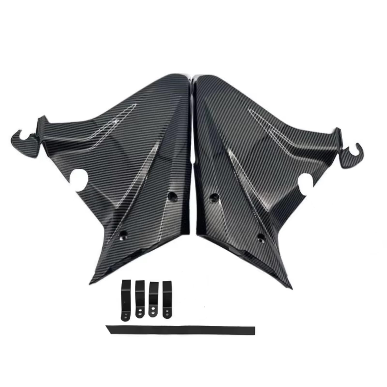 YSSLYEU Motorrad-Winglets Für CBR650R 2019 2020 2021 2022 2023 Motorrad Rahmen Spoiler Körper Seite Abdeckung Panel Rahmen Gugel Verkleidung Motorrad Zubehör(Carbon Fiber Look) von YSSLYEU
