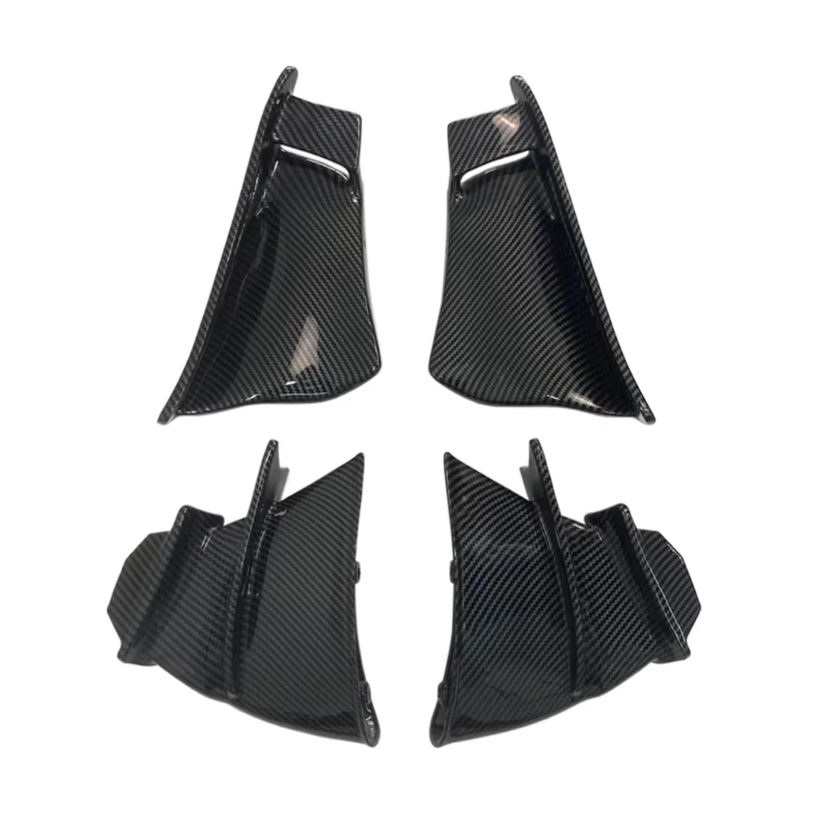 YSSLYEU Motorrad-Winglets Kompatibel Mit Ducati Für Panigale Für V4/S/R 2018 2019 2020 2021 2022 Motorrad Fixiert Für Flügel Vorne Aerodynamische Seiten-Winglets-Spoiler(Carbon Paint Plastic) von YSSLYEU
