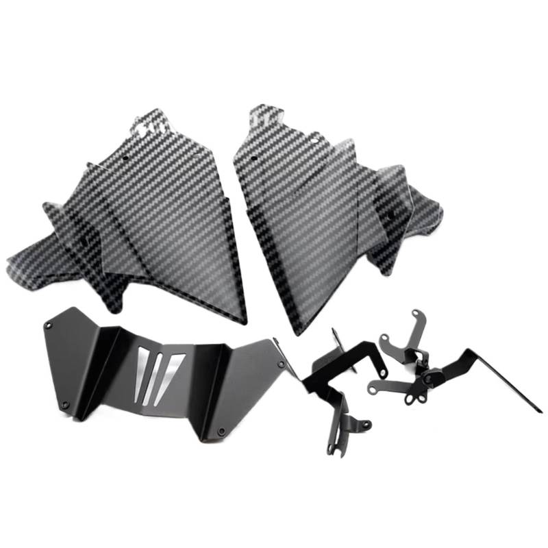 YSSLYEU Motorrad-Winglets Kompatibel Mit Yamaha Für FZ-09 Für MT09 SP 2021 2022 2023 2024 Motorrad-Motor-Unterspoilerbauch Für Pan-Verkleidungs-Montagehalterung(Carbon Fiber Look) von YSSLYEU