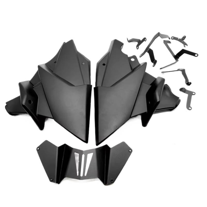 YSSLYEU Motorrad-Winglets Kompatibel Mit Yamaha Für FZ-09 Für MT09 SP 2021 2022 2023 2024 Motorrad-Motor-Unterspoilerbauch Für Pan-Verkleidungs-Montagehalterung(Matt Black) von YSSLYEU