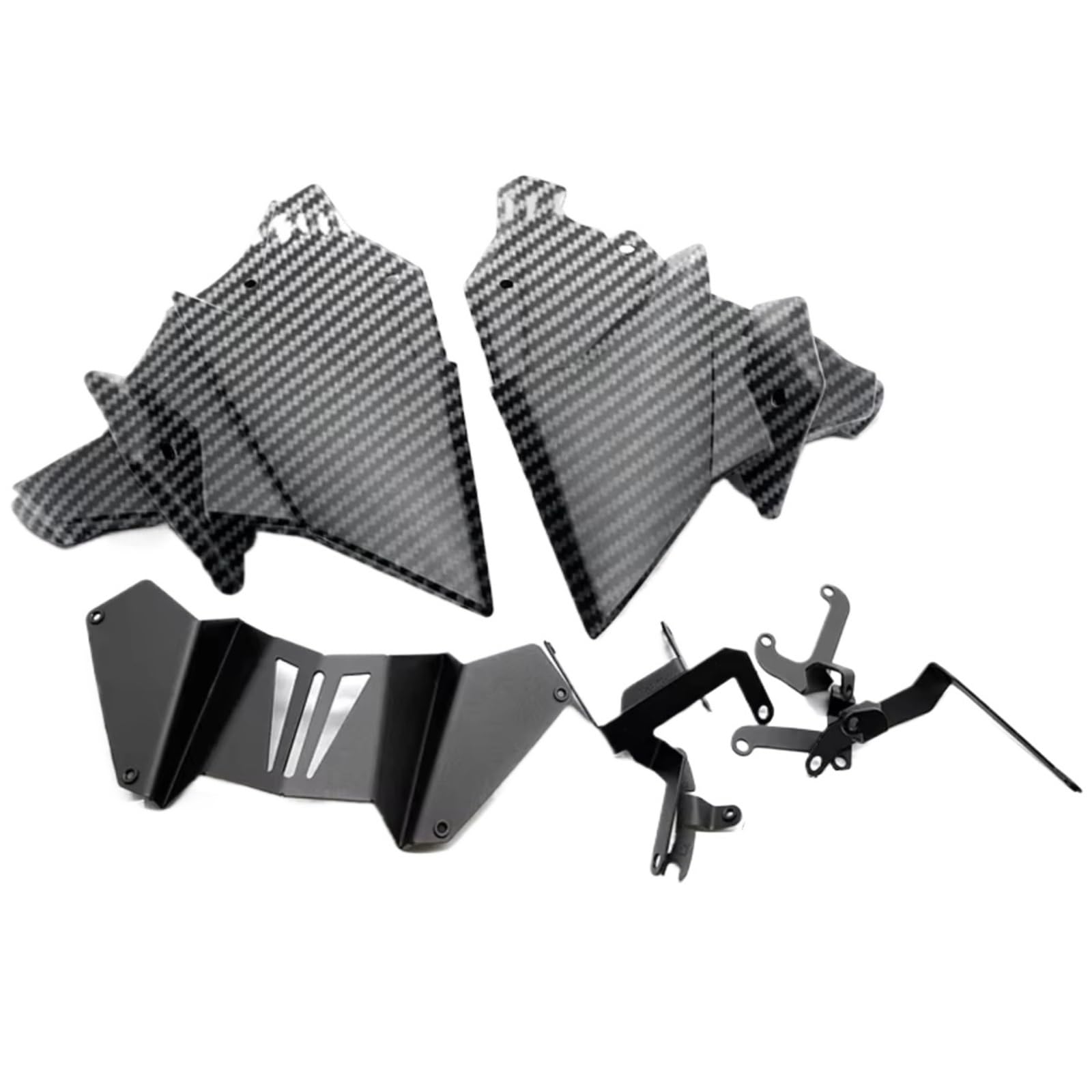 YSSLYEU Motorrad-Winglets Kompatibel Mit Yamaha Für FZ09 Für MT-09 Für MT09SP 2021–2024 Motorradbauch Für Pan Lower Engine Spoiler Fairing Guards Cover Bellypan(Carbon Fiber Look) von YSSLYEU