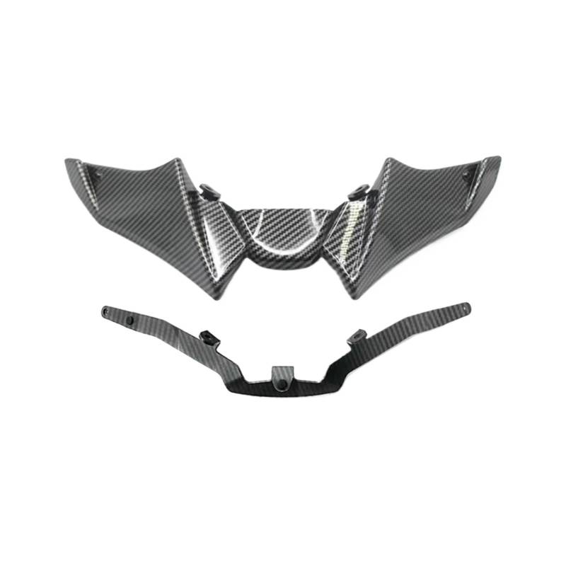 YSSLYEU Motorrad-Winglets Kompatibel Mit Yamaha Für MT-09 Für MT-09 SP 2021 2022 2023 Motorradteile Für Nackten Frontspoiler Winglet Aerodynamik Für Wing Kit Spoiler(Carbon Fiber Look) von YSSLYEU