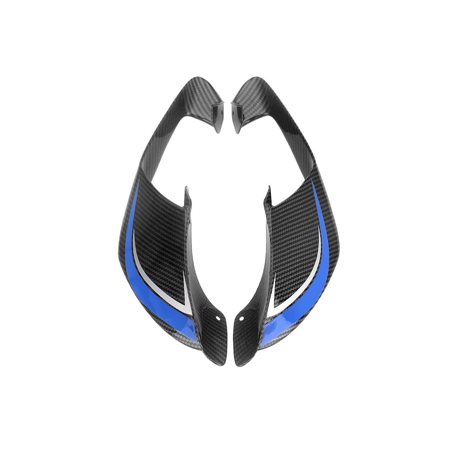 YSSLYEU Motorrad-Winglets Kompatibel Mit Yamaha Für YZF-R1 Für YZF-R1M 2020–2024 Motorrad-Sport-Abtrieb Nackte Seitenspoiler Winglet-Kit Spoiler-Windflügel(ABS Carbon Blue) von YSSLYEU