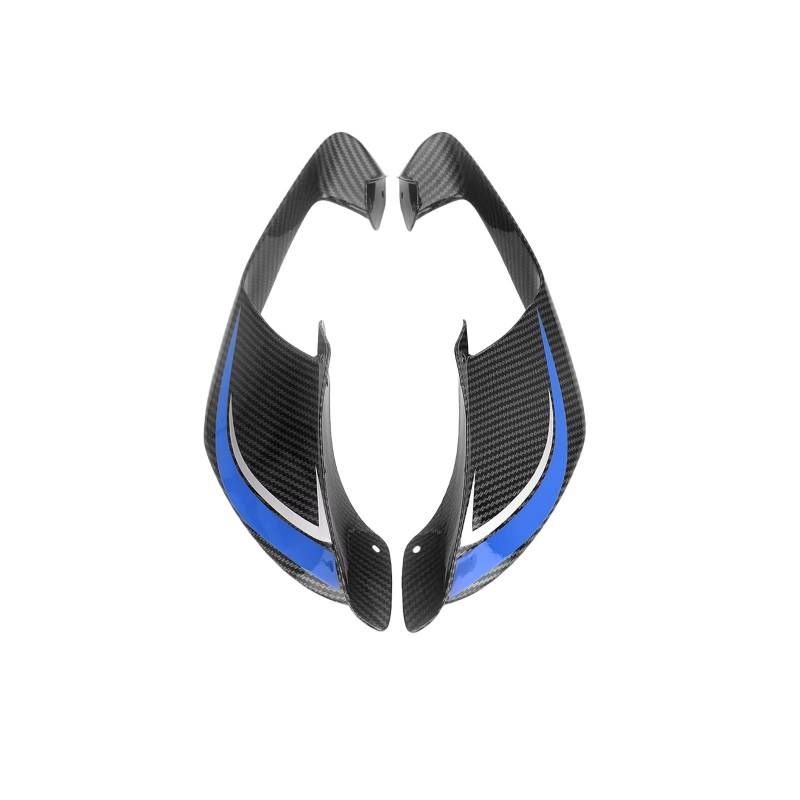 YSSLYEU Motorrad-Winglets Kompatibel Mit Yamaha Für YZF-R1 Für YZF-R1M 2020–2024 Motorrad-Sport-Abtrieb Nackte Seitenspoiler Winglet-Kit Spoiler-Windflügel(ABS Carbon Blue) von YSSLYEU