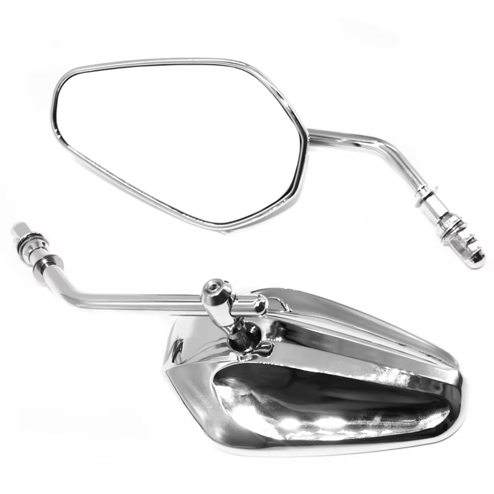 YSSLYEU Motorradspiegel Für Lenker Für Tiger 1200 GT Für Rally Für Tiger 850 Für Sport Für Tiger Für Sport 660 Für Tiger 900 GT Motorrad Rearview Außenspiegel Zubehör(Chrome) von YSSLYEU