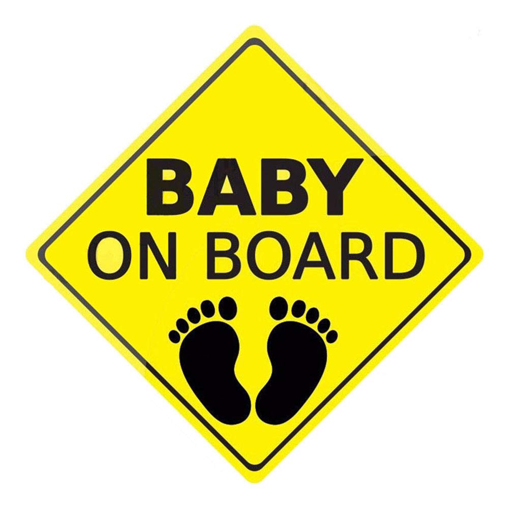 YSoutstripdu Baby on Board Fußabdruck Auto Karosserie Fenster Reflektierende Aufkleber Warnschild Dekor Geschenk Schwarz + Gelb von Roadoor