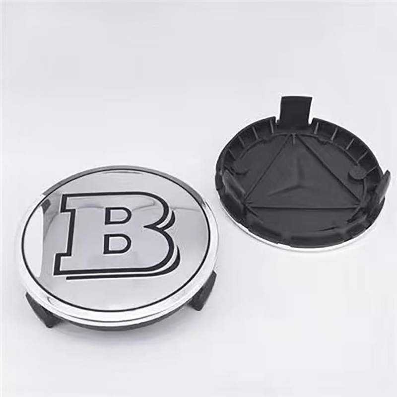 4 Stück Auto Radnabenkappen Kompatibel mit für Brabus 56mm 60mm 75mm ABS Nabendeckel Felgendeckel Radnaben Mitteldeckel,C-75mm von YTDHDE