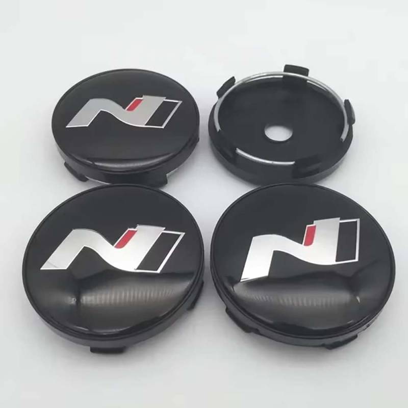 4 Stück Auto Radnabenkappen Kompatibel mit für Hyundai N LINE i30 i20 Sonata Accent Tucson Elantra Veloster 56mm 60mm ABS Nabendeckel Felgendeckel Radnaben Mitteldeckel,B-60mm von YTDHDE