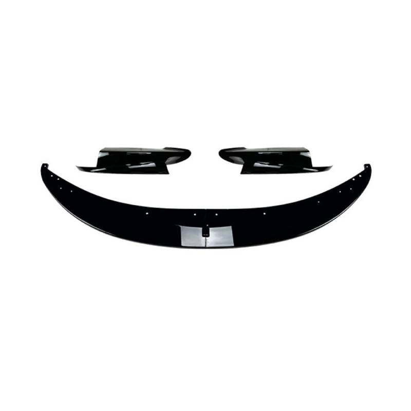 Auto Frontspoiler Frontlippe Spoiler für BMW 3 Series M3 E90 E91 E92 E93 2006-2013, Anti Kollision Frontstoßstange Spoiler Body Kit, Auto Mods Exterieur,A-Glossy Black von YTECAPM