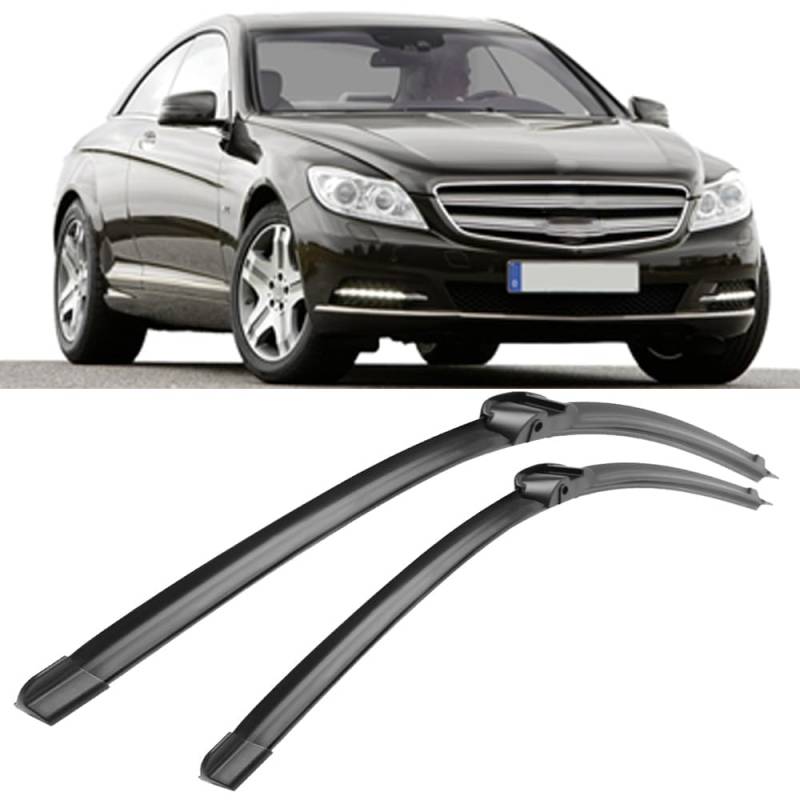 Scheibenwischerblätter für Mercedes Benz CL-Class W216 2006-2011 27"+27" Frontscheibe Wischerblätter Autofrontbürsten Fenster Windschutzscheibe Scheibenwischer von YTECAPM