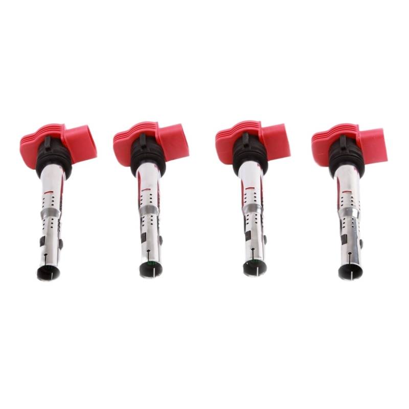 06E 905 115 E Auto Start Rote Zündspule 4 Stück/Passend for Audi R8 A4 A6 S4 S5 S6 S8 Q5 Q7 V6 3.0L VW Touareg Porsche Cayenne Panamera von YTRAVHI