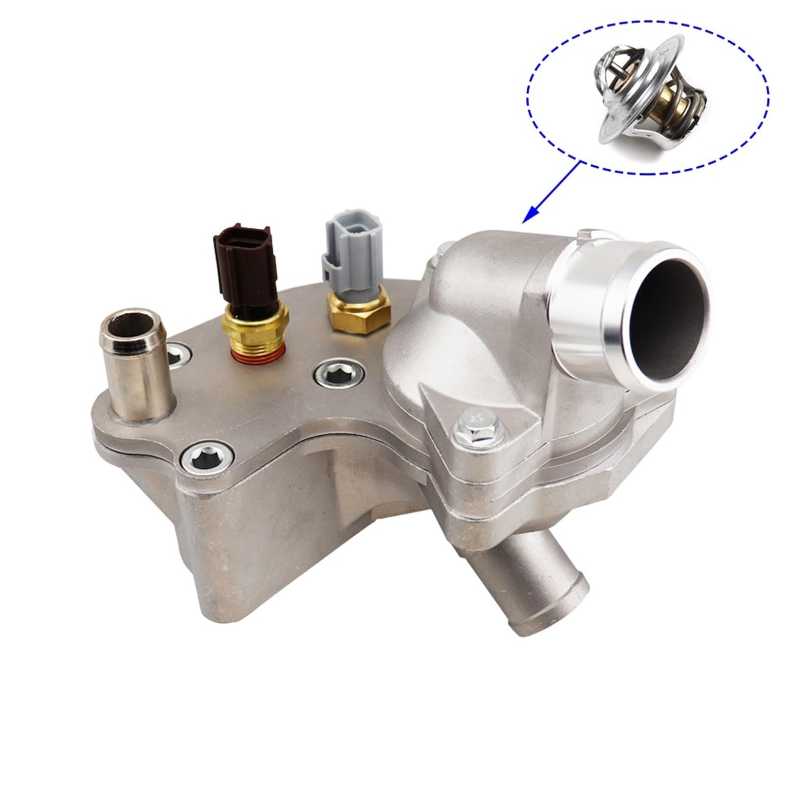2L2Z8592BA Aluminium-Thermostatgehäuse-Abdeckung, Motorkühlmittel-Wasser-Flansch-Auslass, passend for 2002–2010 Ford Explorer Mercury Mountaineer 2L2Z8592BA Aluminium-Thermostatgehäuse-Abdeckung, Motorkühlmittel-Wasser-Flansch-Auslass, passend for 2002–2010 Ford Explorer Mercury Mountaineer von YTRAVHI