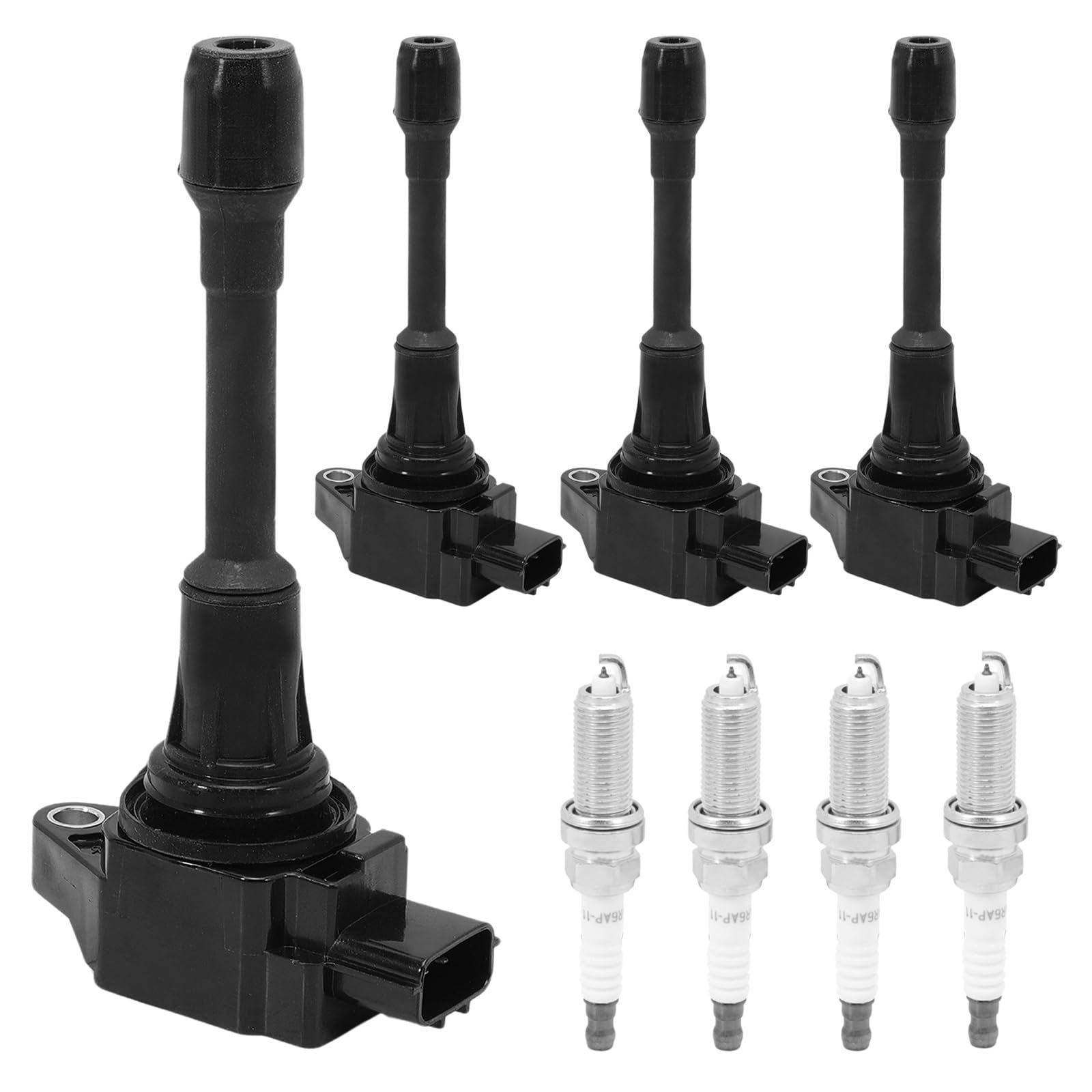 4 Stück Zündspule und Doppel-Iridium-Zündkerze 22448JA00C UF-549 / passend for 2007–2019 Nissan Infiniti Altima Versa Sentra Cube NV200 M56 von YTRAVHI