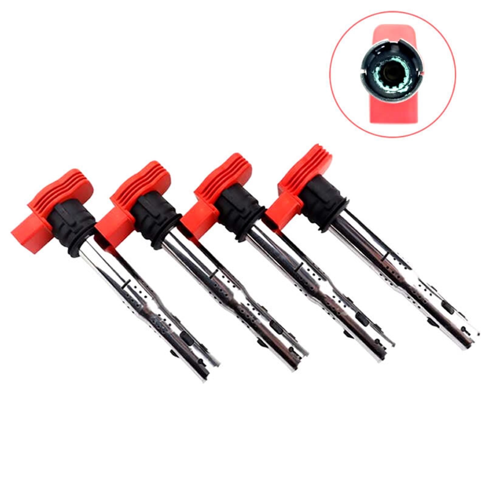 4-teilige Auto-Zündspule/passend for VW Jetta Golf Passat Tiguan CC Tiguan/passend for Audi A3/4/5/6/7/8 TT Q3/5 R8 06E905115 ABCDE 07K905715F von YTRAVHI