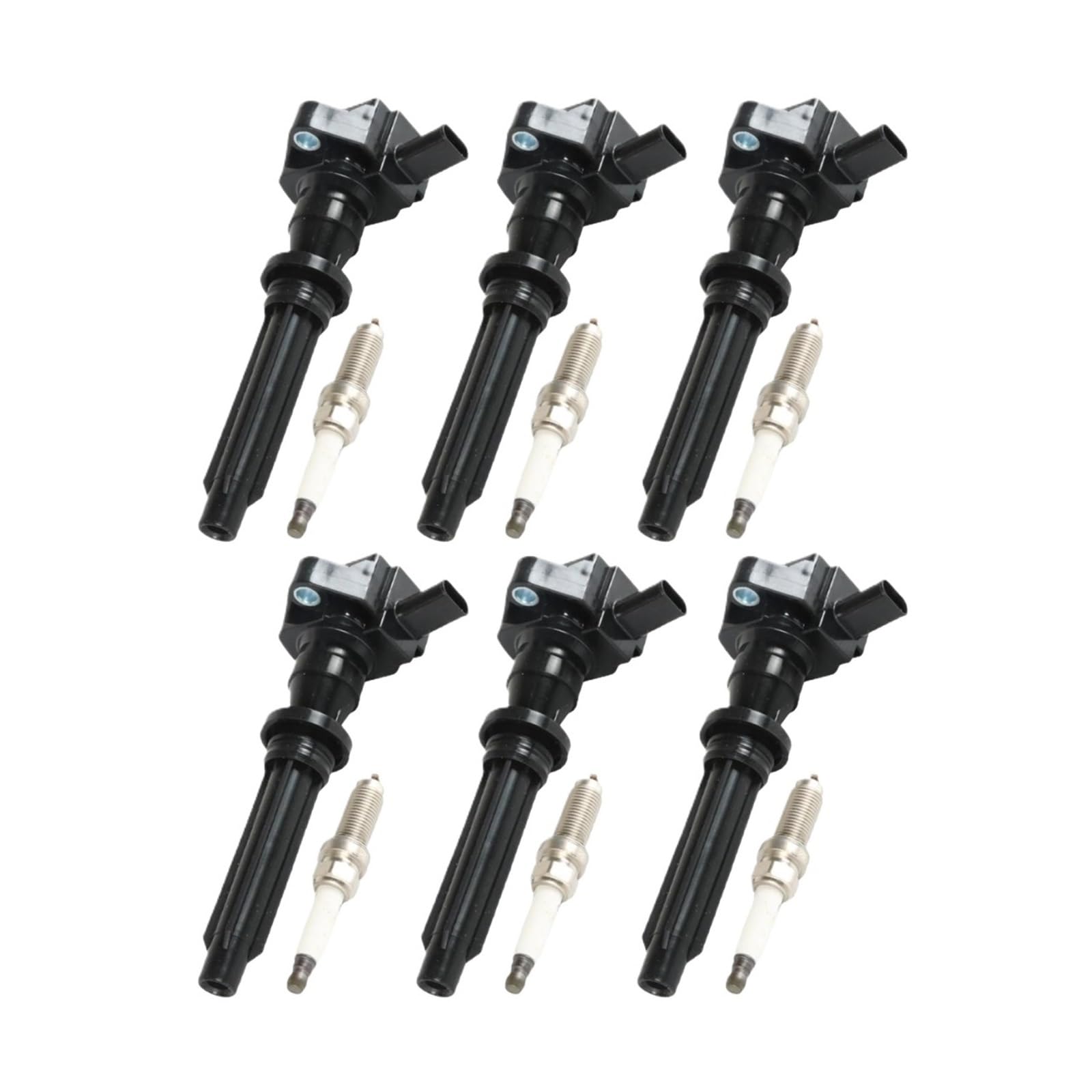 6 Stück Zündspulen + 6 Stück Iridium-Zündkerze/passend for 2014–2019 Land Rover UF730 + 93476 Verschleißteile Zündsystem Zündspulenteile von YTRAVHI