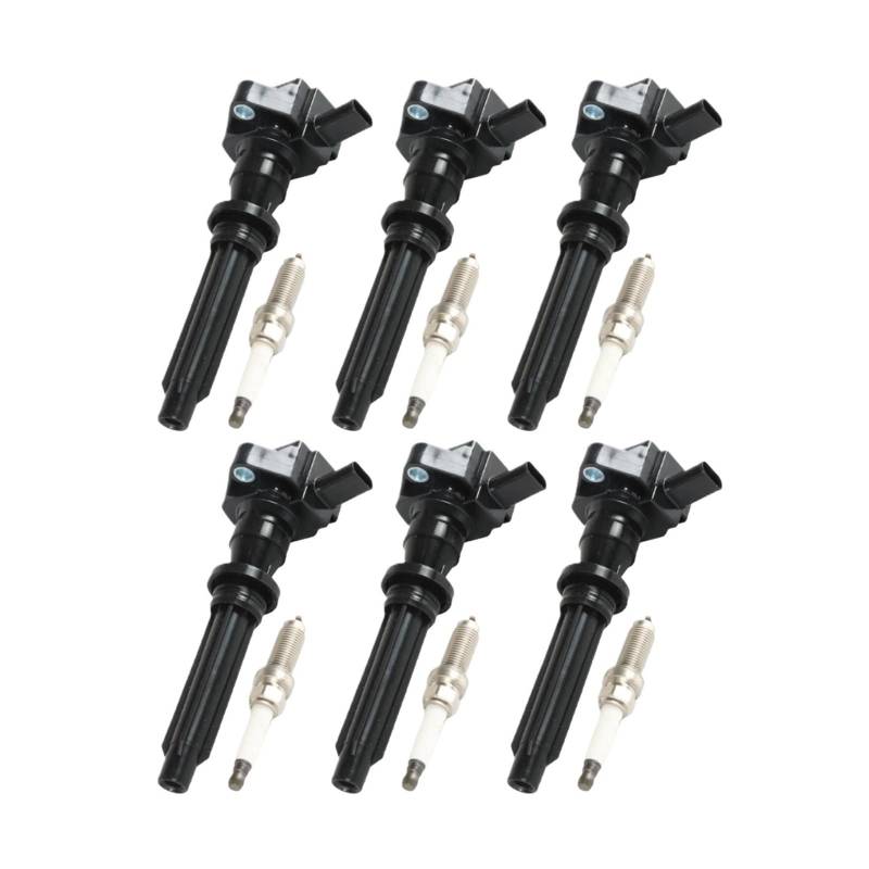 6 Stück Zündspulen + 6 Stück Iridium-Zündkerze/passend for 2014–2019 Land Rover UF730 + 93476 Verschleißteile Zündsystem Zündspulenteile von YTRAVHI