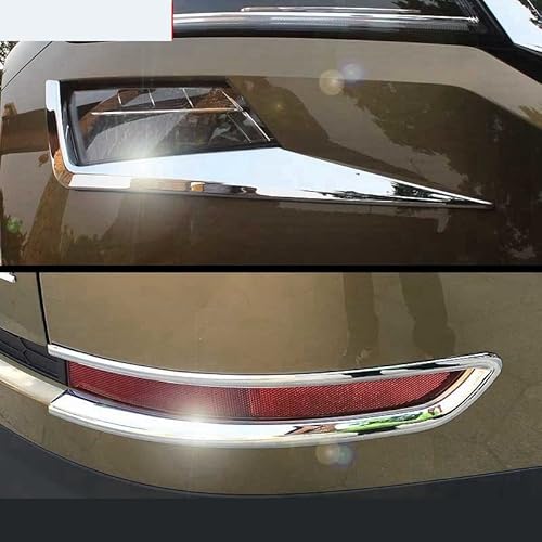 Auto Stoßstange Dekoration Frontscheinwerfer Nebelscheinwerfer + Heckstoßstange Rücklicht Nebelscheinwerfer Lampenabdeckung Zierleiste Zubehör Außen ABS Kodiaq 2017-2020(REAR 2PCS ONLY) von YTRAVHI
