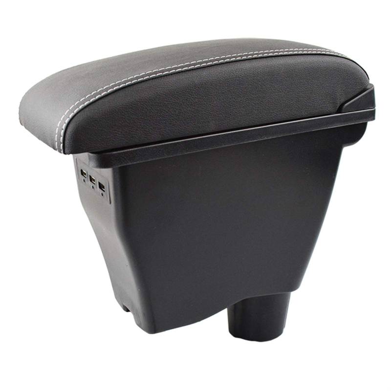 Armlehne Für Smart Fortwo Forfour 2014 2015 2016 2018 2019 Modifikation Der U-SB-Aufbewahrungsbox Aus Schwarzem Leder(White thread) von YTREAMC