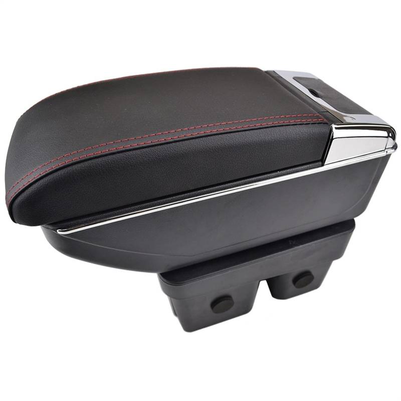 Aufbewahrungsbox Mitte Mittelkonsole Getränkehalter Dual Layer Armlehne Armlehne Für V-W Golf 7 Mk7 2013 2014 2015 2016 2017(Red thread) von YTREAMC