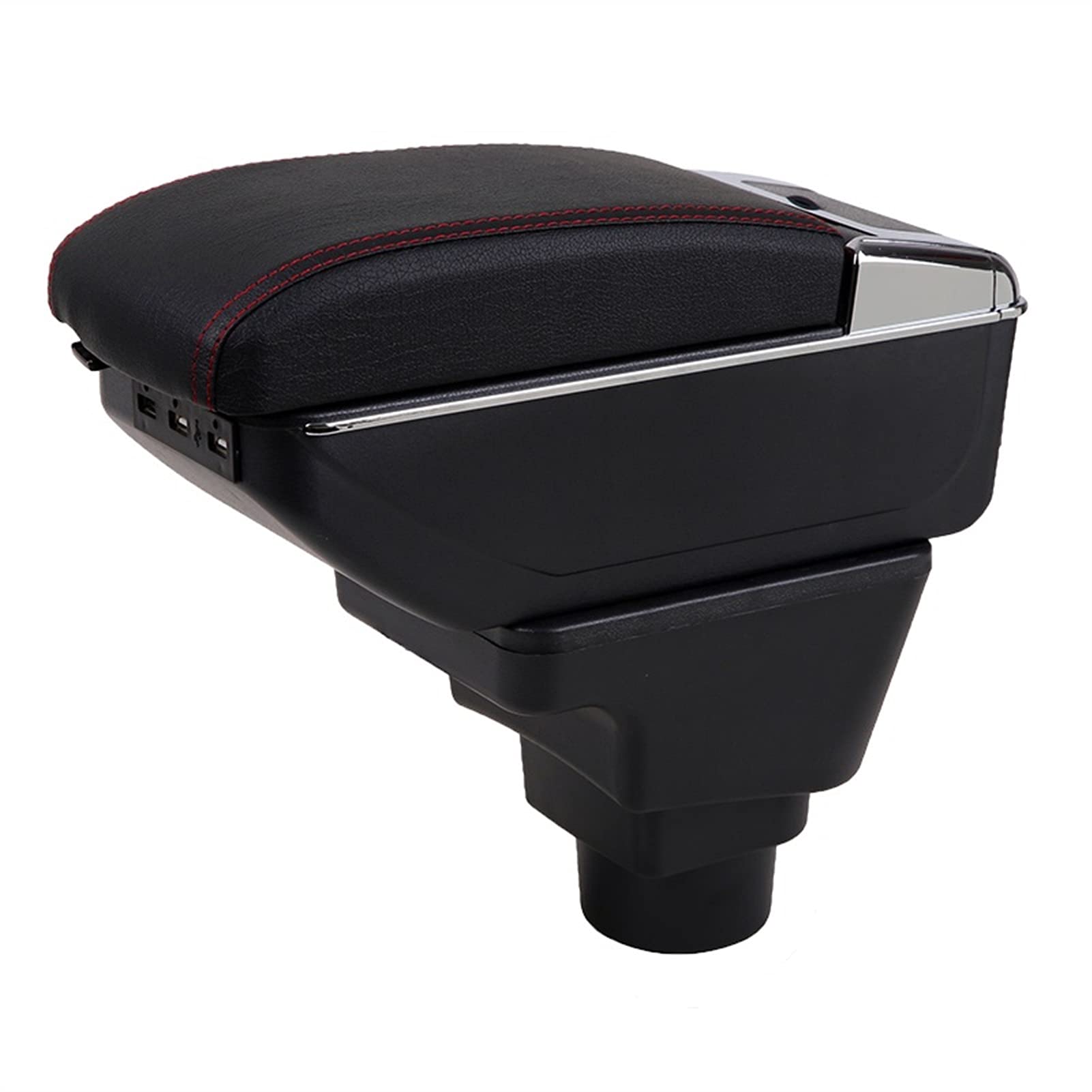Für Chevrolet Trax Tracker Dehnbare Armlehnenbox Dual Layer Central Store Content Box Aschenbecher Mit USB-Autozubehör(Red-Black) von YTREAMC