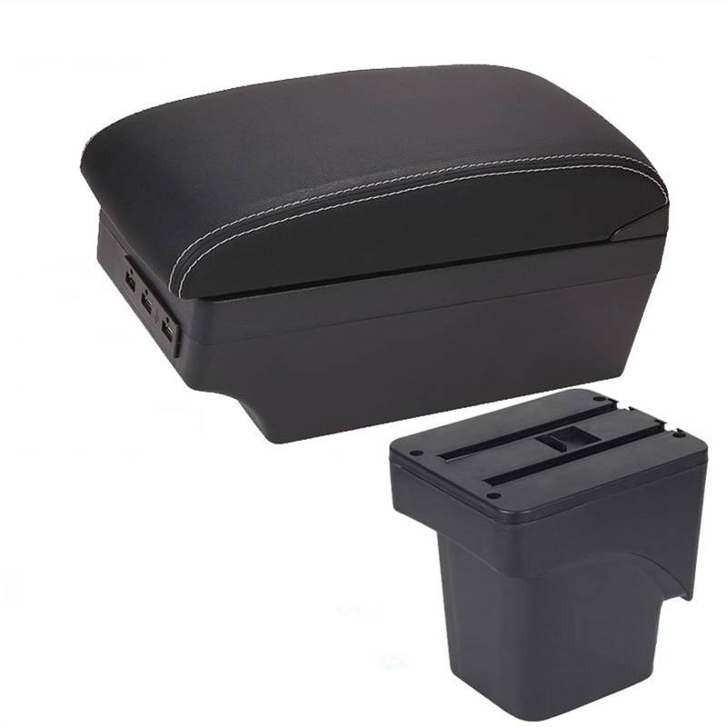 Für Ford Focus 2 Mk2 Autozubehör Innenausstattung Nachrüstteile Center Aufbewahrungsbox USB(Black- white line) von YTREAMC