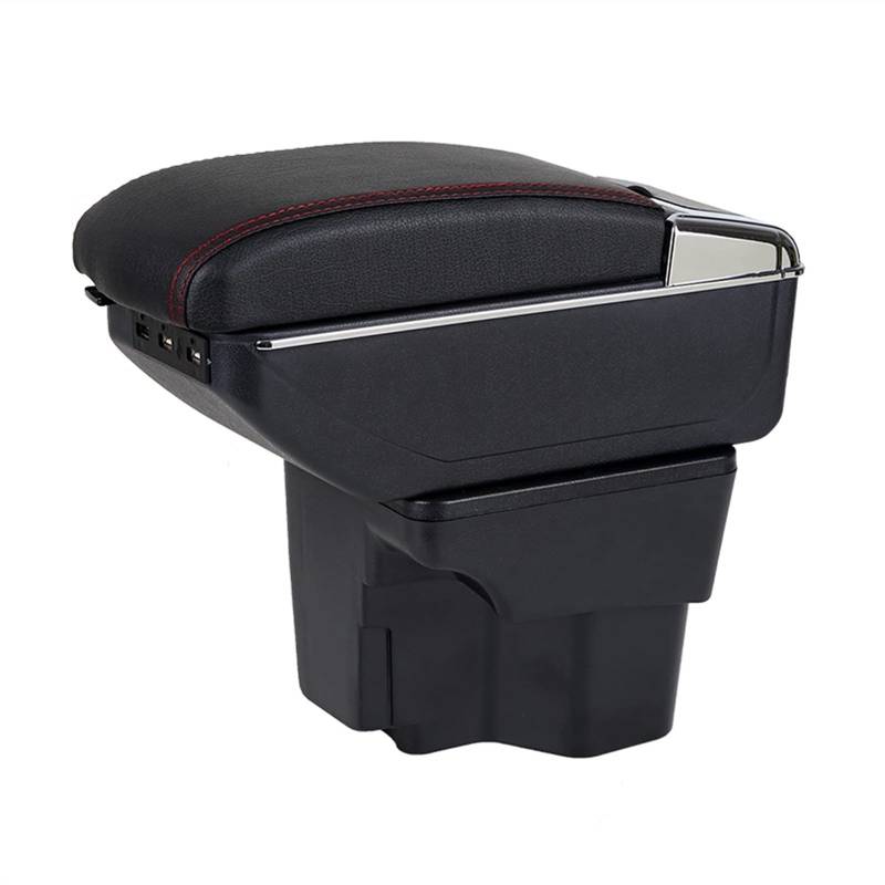 Für KIA Rio 3 2011-2016 Riseable Center Mittelkonsole Aufbewahrungsbox Armlehnenbox Getränkehalter Aschenbecher(Red-Black) von YTREAMC