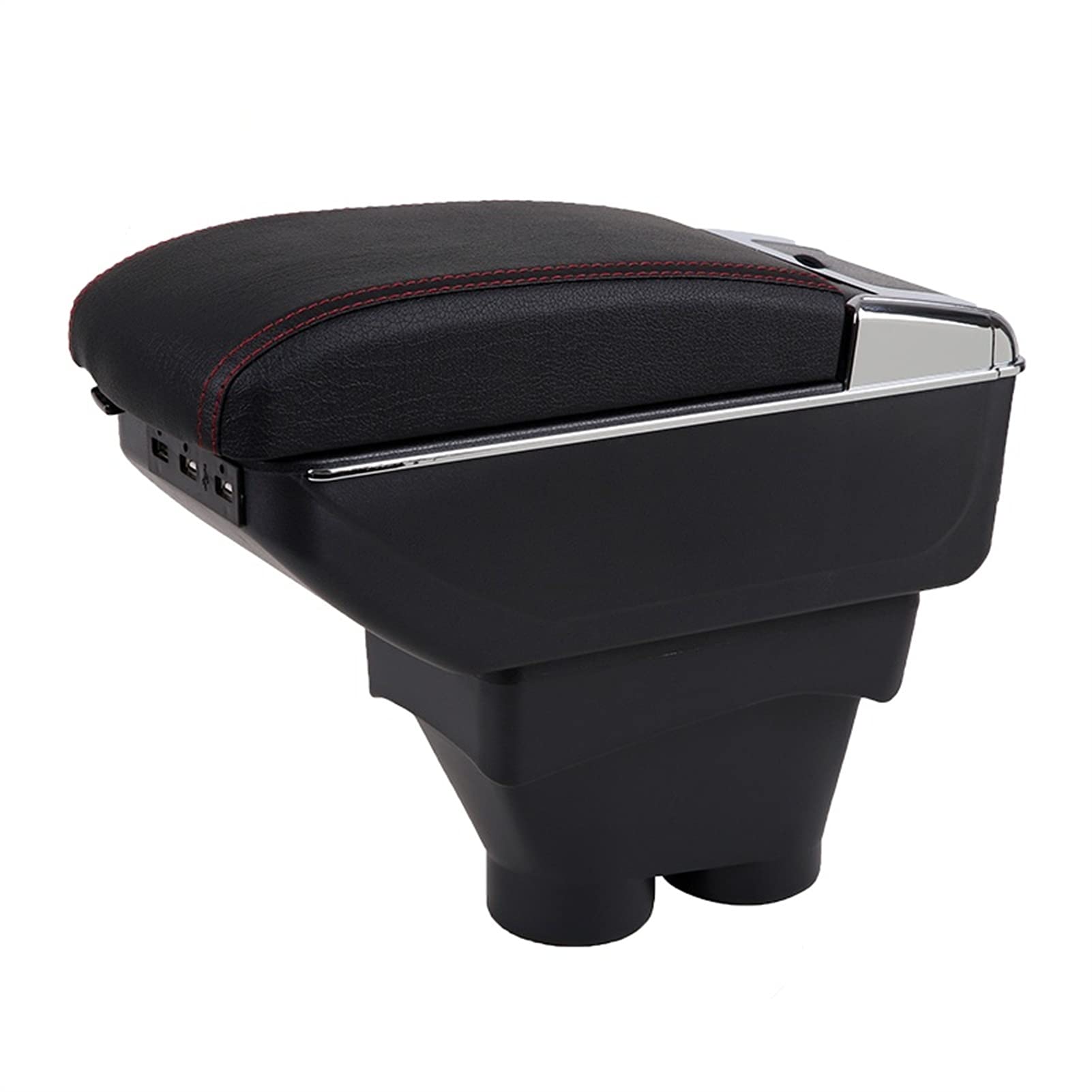 Für Peugeot 208 Armlehnenbox Dual Layer Gestreckt Central Store Content Box Getränkehalter Aschenbecher U-SB(Red-Black) von YTREAMC