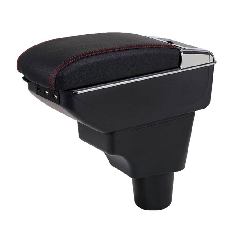 Für Sienta Dual Layer Stretchable Central Store Content Box Getränkehalter Aschenbecher Mit USB Autozubehör(Red-Black) von YTREAMC