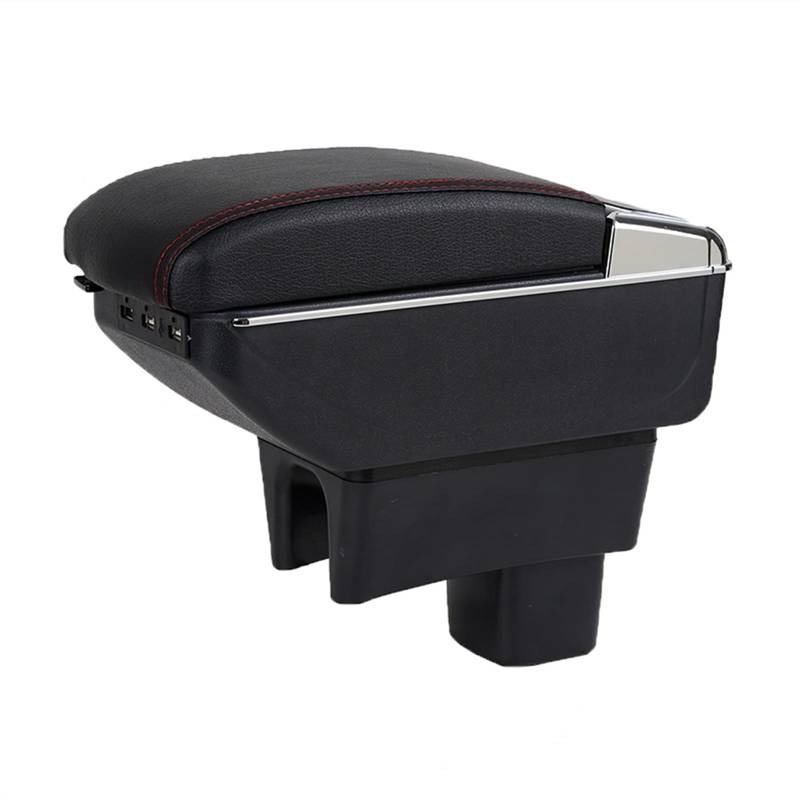 Für Suzuki Swift Doppelschicht Versenkbare Armlehnenbox Mittelkonsole Aufbewahrungsbox Getränkehalter U-SB(Red-Black) von YTREAMC