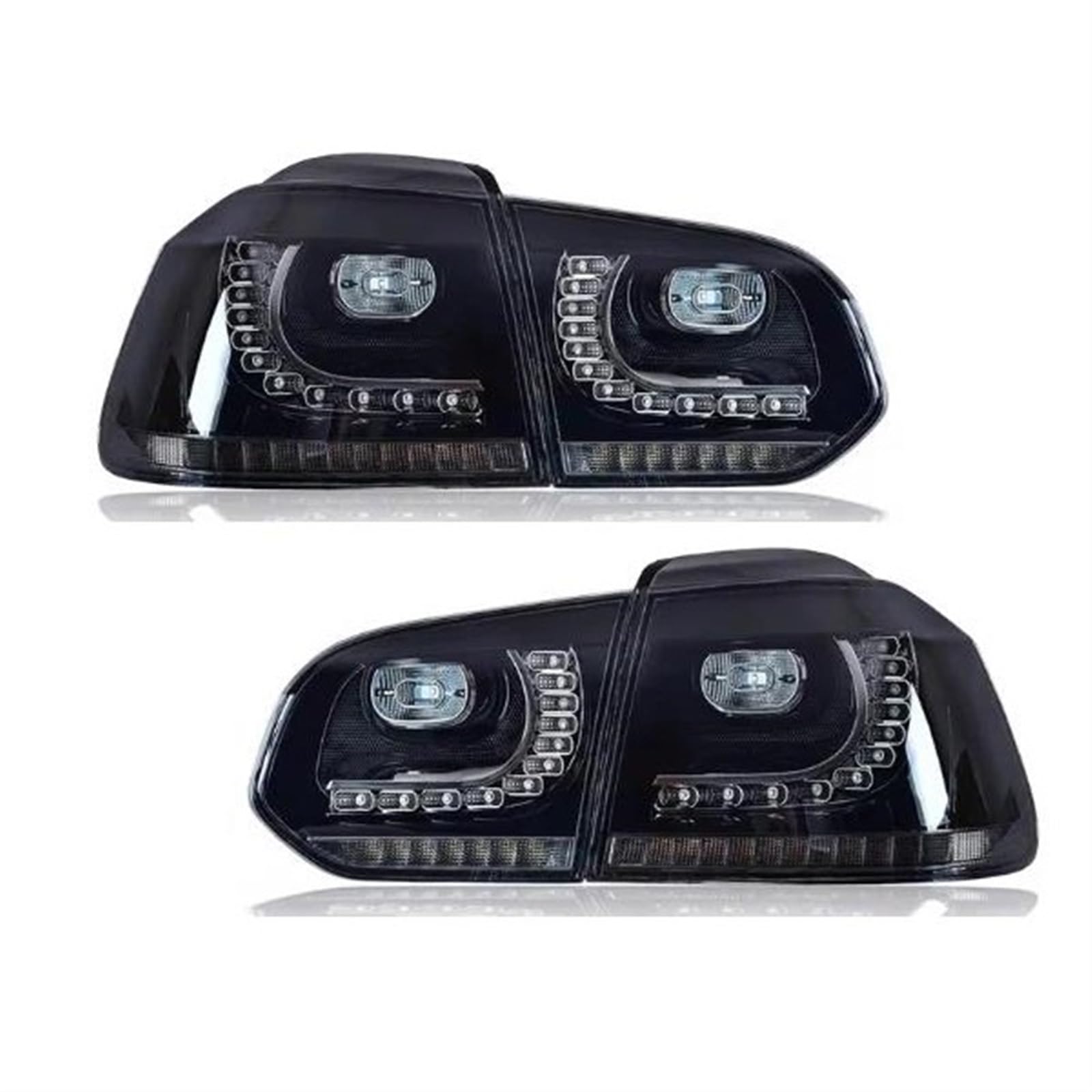 YTREAMC Autolichter Für Golf 6 Für Golf6 LED-Rücklicht 2009-2012 MK6 R20 Hintere Bremsleuchte Bremssignal DRL Rückwärtsgang Autozubehör(Black) von YTREAMC