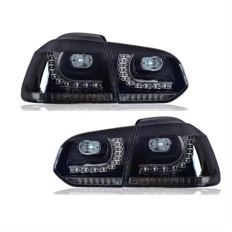 YTREAMC Autolichter Für Golf 6 Für Golf6 LED-Rücklicht 2009-2012 MK6 R20 Hintere Bremsleuchte Bremssignal DRL Rückwärtsgang Autozubehör(Black) von YTREAMC