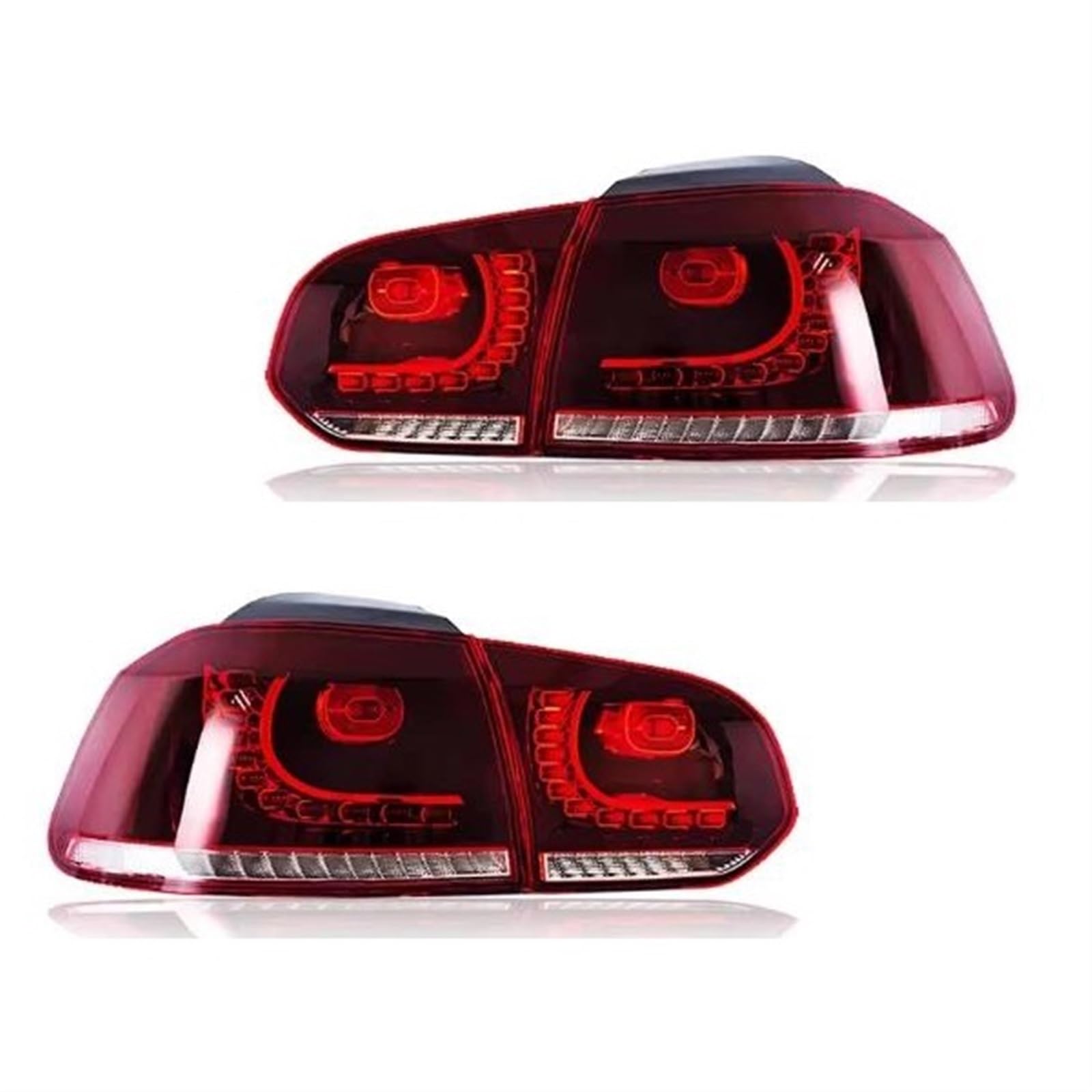 YTREAMC Autolichter Für Golf 6 Für Golf6 LED-Rücklicht 2009-2012 MK6 R20 Hintere Bremsleuchte Bremssignal DRL Rückwärtsgang Autozubehör(Rood) von YTREAMC