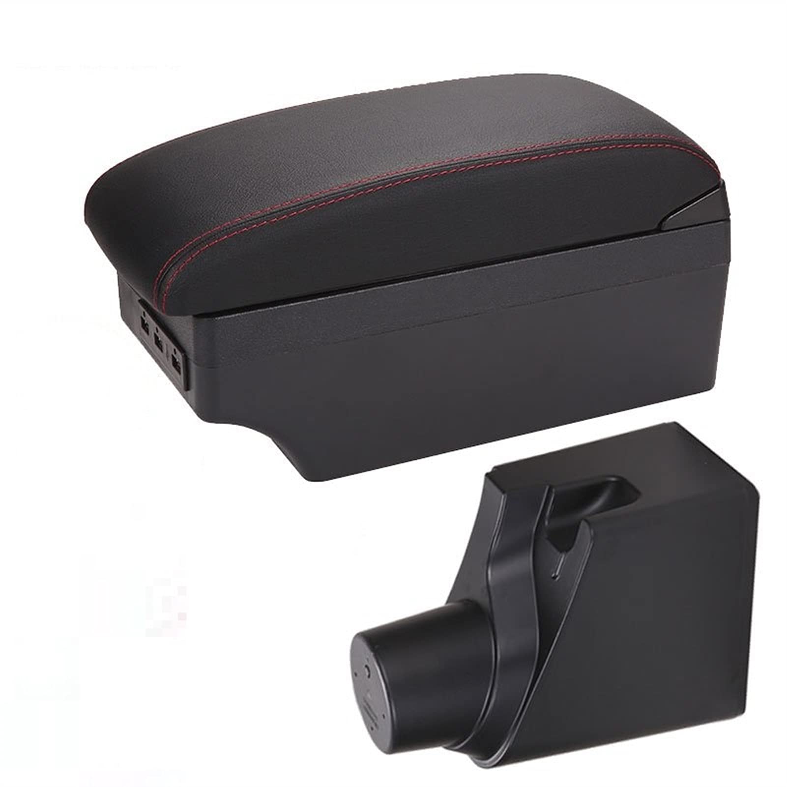 YTREAMC Für Yaris 2020 2019 2015-2021 Nachrüstteile Innenaufbewahrungsbox USB(Black- red line) von YTREAMC