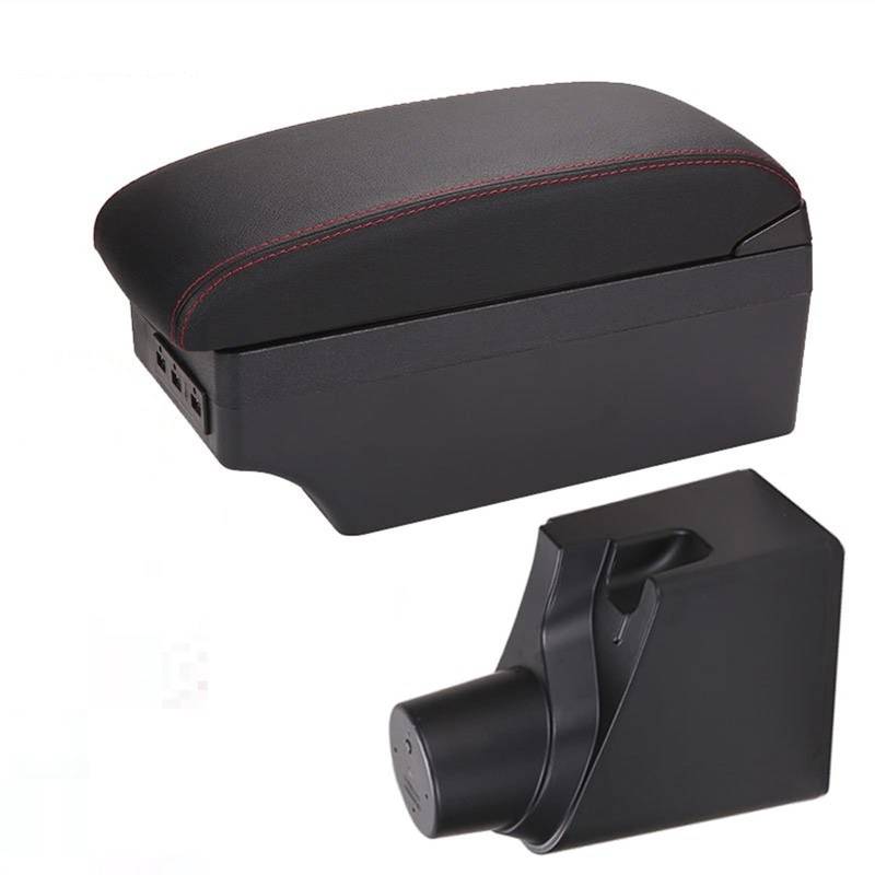 YTREAMC Für Yaris 2020 2019 2015-2021 Nachrüstteile Innenaufbewahrungsbox USB(Black- red line) von YTREAMC