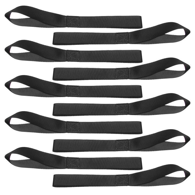 10 Stück Zurrschlaufen, 30cm Schwarz Motorrad Spanngurte Schlaufe 1000kg Arbeitslast Spanngurte Kurze Gurtschlaufen Befestigungsriemen Set für Ladungssicherung von YTSMFL