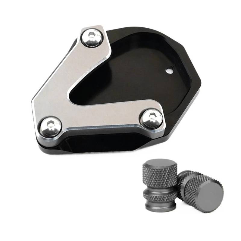 Seitenständer Unterlage Für TRK502 2020-2023 Motorrad CNC Ständer Seitenständer Verlängerung Pad Stützplatte Reifen Ventilkappen von YTVPPKLGG
