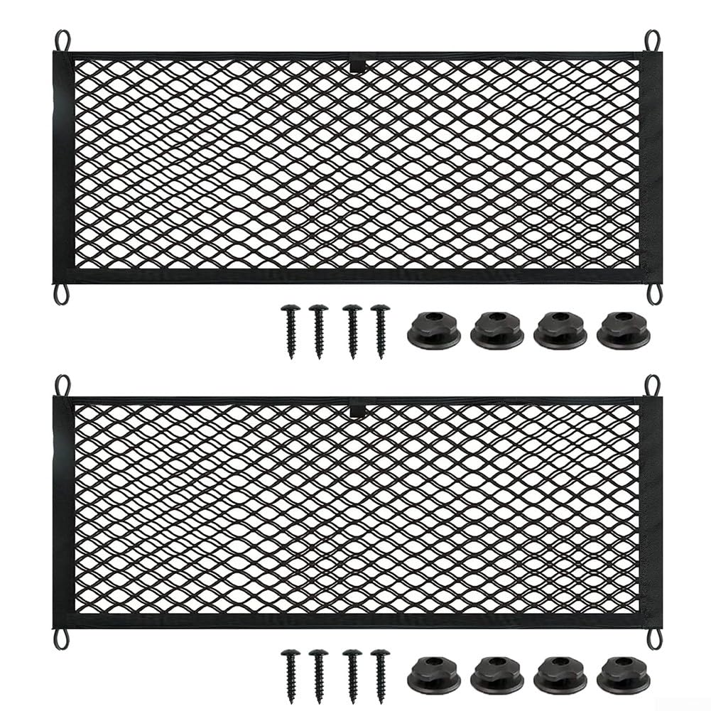 Auto-Aufbewahrungsnetz, 2 Stück, übergroßes Wohnmobil-Aufbewahrungsnetz für Zeitschriften, Karten und Dokumente – 25 x 60 cm – Schwarz von YUANGANG